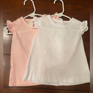 Zuccini Kids bundle 2 blouses - pink & white ruffle sleeve Size 18M